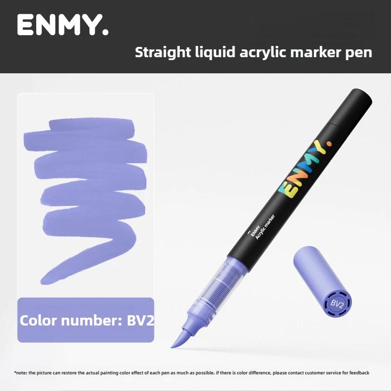 1 Pieza ENMY 60 Colores Marcadores Acrílicos Líquidos Directos Mezclables Punta Suave No Transparentes Marcadores de Arte Material Escolar Papelería