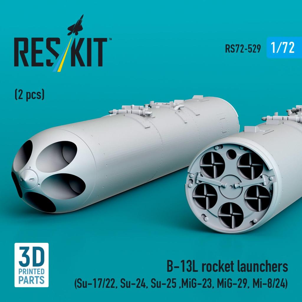 Reskit 122mm Rocket Pod 2pcs Plastic Model Parts 1/72 B-13L RSK72-0529 (Airplane)