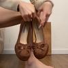 Fashion Butterfly-knot Women Mary Jane Shoes Fashion Shallow Slip On Pumps Concise Dress Thick Heel Ladies Footwear