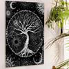 Tree of Life Tapestry Sun Moon Wall Hanging for Bedroom Living Room Dorm Spiritual Boho Home Decor