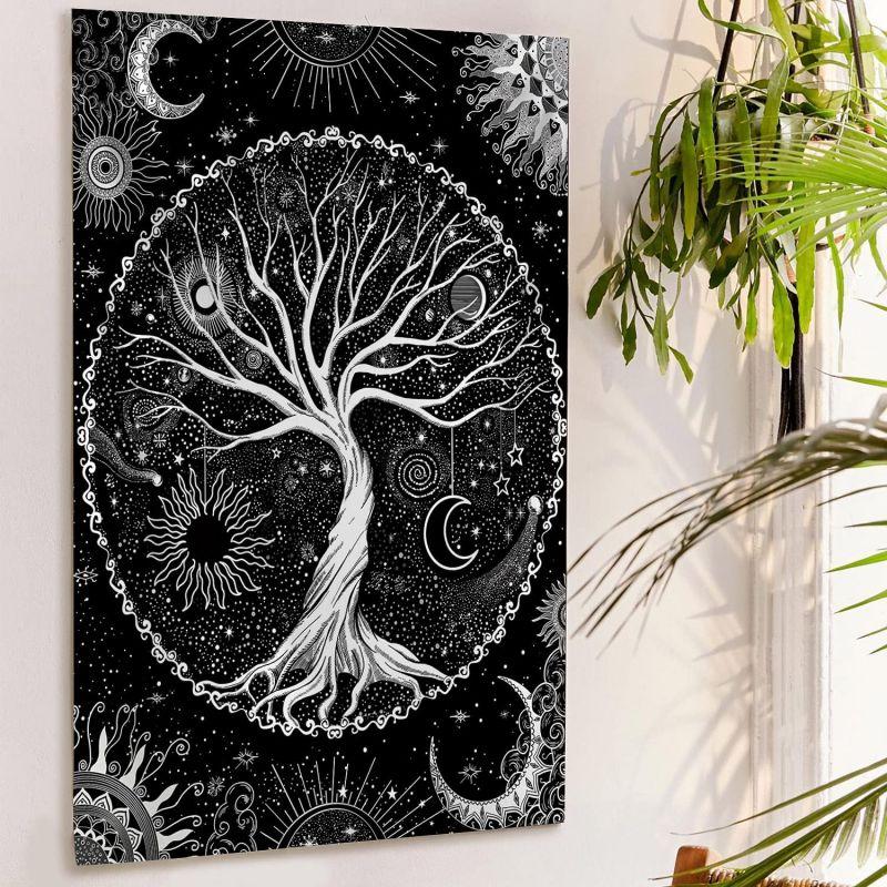 Tree of Life Tapestry Sun Moon Wall Hanging for Bedroom Living Room Dorm Spiritual Boho Home Decor