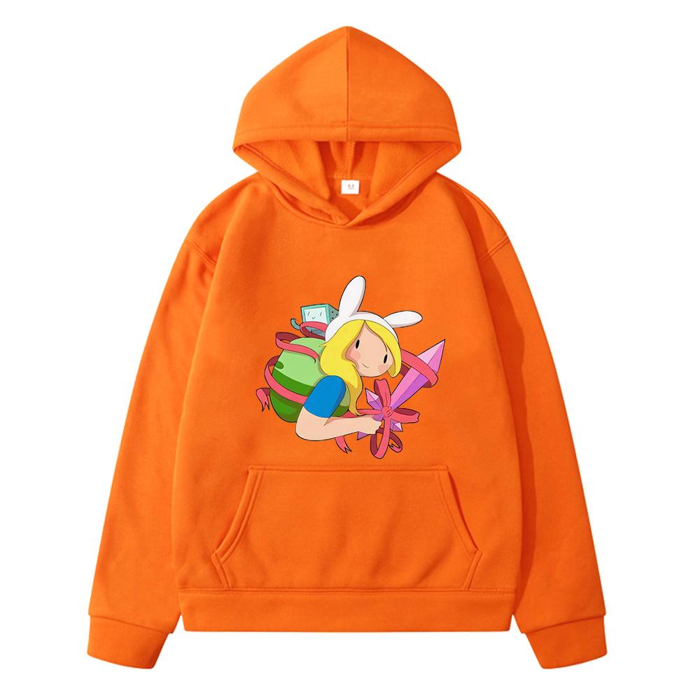 Bluza z kapturem z nadrukiem Czas przygody, anime, jesienna bluza dla chłopców, kurtka y2k, sudadera, bluzy z kapturem Kawaii, bluza polarowa, ubrania dla dzieci, dziewczyny, bluzki z kreskówek