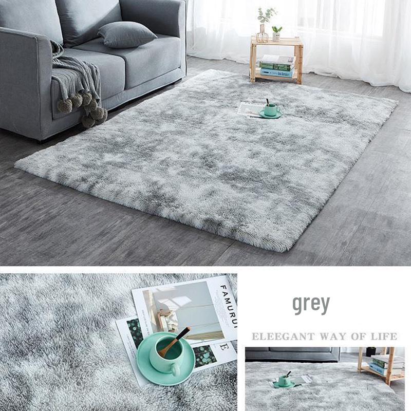 Luxuriöser Plüschteppich mit Farbverlauf und Batikmuster für Wohnzimmer oder Schlafzimmer