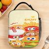 Enjoy Fast Food Characters Pattern Lunch Bag For Unisex Print Office Lunch Box Fashion Convenient Oxford Cooler Bag