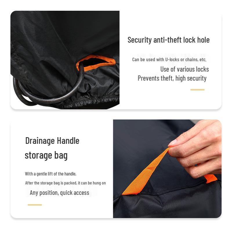 210D Motorcycle Cover: Rain & Sunproof, Thickened Oxford Cloth, Dust Cover with Anti-theft Buckle