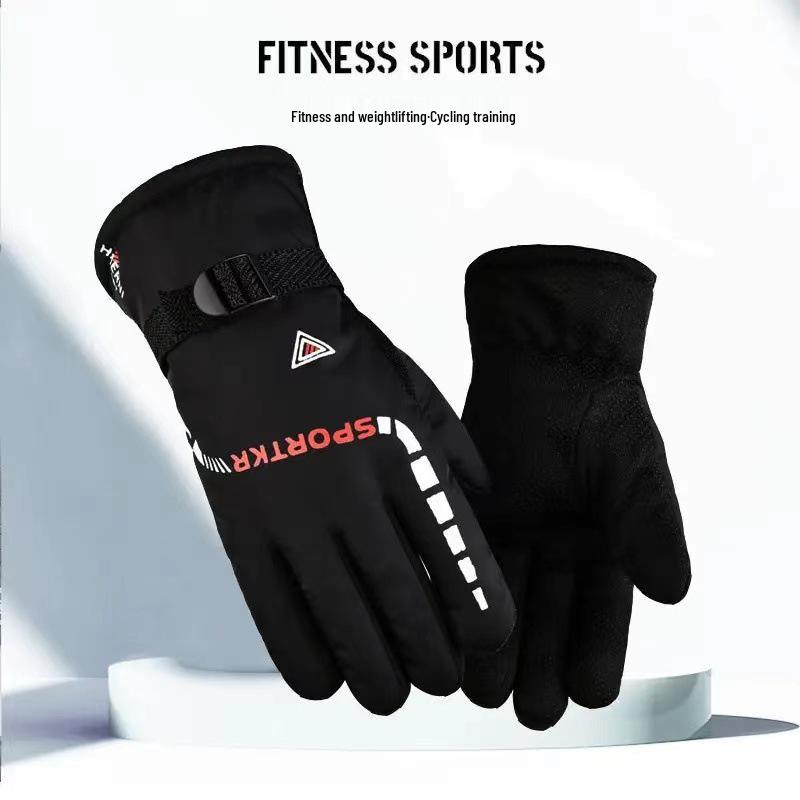 Gants d'hiver en cuir à écran tactile pour homme - Coupe-vent, imperméables et doublés de velours pour la chaleur.