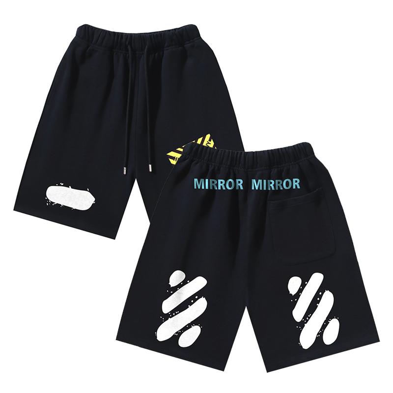 1209 Off-White Spring and Summer New OW Small Yellow Label Striped Printed Men's and Women's Casual Loose Shorts