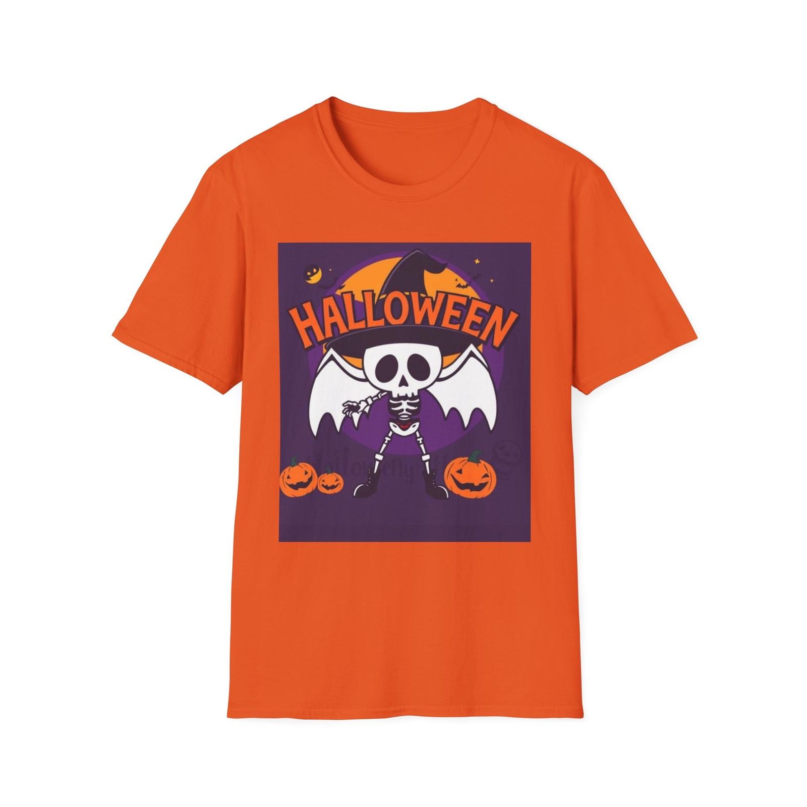 Halloween Skeleton Unisex Softstyle T-Shirt, Spooky Tee, Halloween Outfit, Fall S