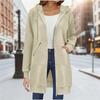 Sudadera con capucha de manga larga de longitud media para mujer, abrigo informal para otoño e invierno