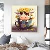 5d DIY Diamond Painting Cross Stitch Cartoon Animal Teacup Cow Diamond Embroidery Mosaic Full Round Drill Home Decor Arts