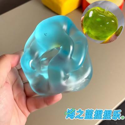 Zielone Jabłko Niebieska Maltodekstryna Zabawki Squishy Anty-stresowe Sensoryczne Fidgety Zabawka Miękka Symulowana Przezroczysta Powolny Powrót Zabawka Odstresowująca