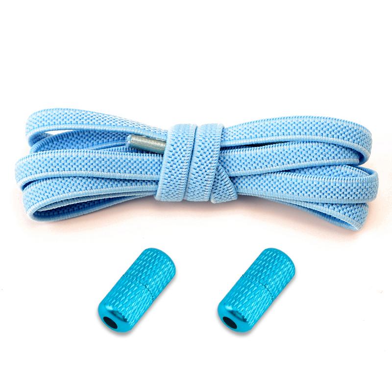 1 Pair Elastic Shoelaces Without Ties Flat Shoe Laces Round Metal Capsules Lock Rubber Band Lazy Shoes Lace For Sneakers