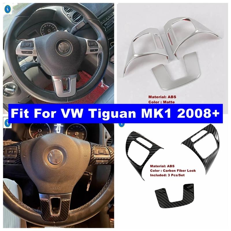 Voor VW Tiguan MK1 2008 2009 2010 2011 2012 2013 2014 2015 ABS Auto Styling Stuurwiel Bodemframe ABS Accessoires Afdekking Sierlijst
