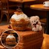 Simulated Chocolate Cake Plush Stuffed Toys Kawaii Cake Nest Doll Pendant Keychain Decoration Creative Gifts For Kids Friends