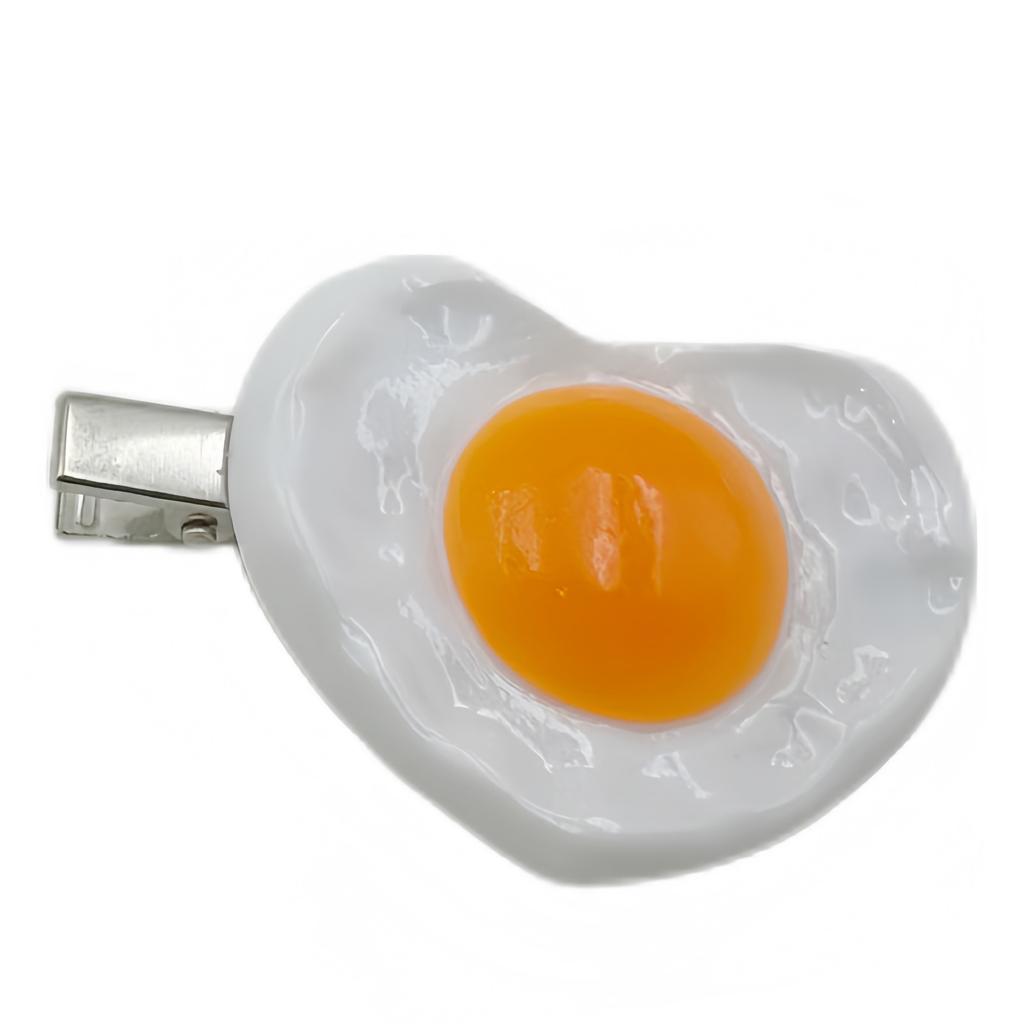 Cute Fried Egg Heart Hair Clip Creative Accessory For Women Girls Party Daily Use
