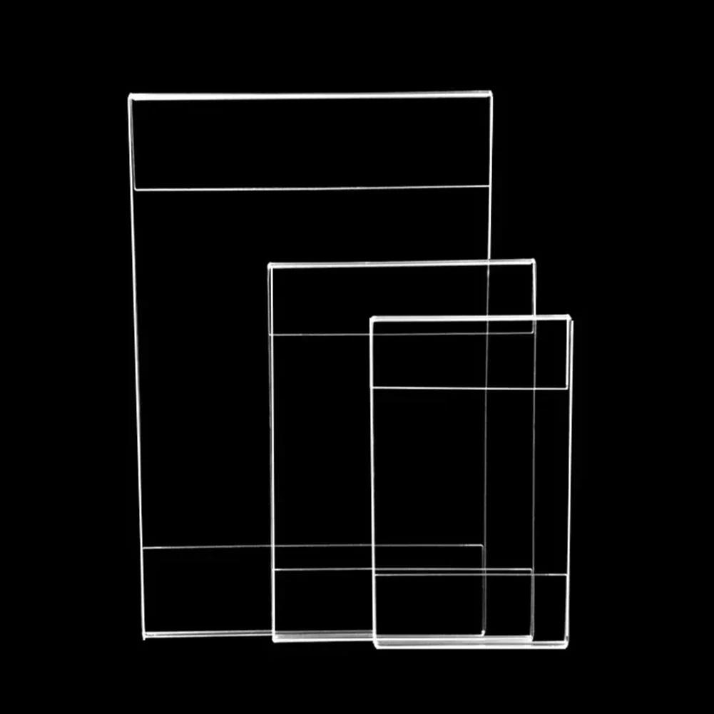 1Pc Acrylic Photo Frame No-punch Wall-Mounted Transparent Price Tag With Table Sign A4/A5/A6 Display Frame For Home Decoration