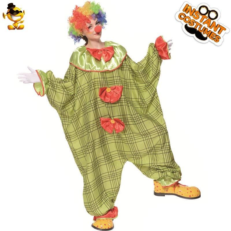 Adult Halloween clown costume, carnival big pocket happy party clown couple cosplay costume
