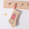 Linen Burlap Embroidery Christmas Stocking Decorative Hanging Christmas Gift Bag Small Reusable Christmas Decoration Theme Party