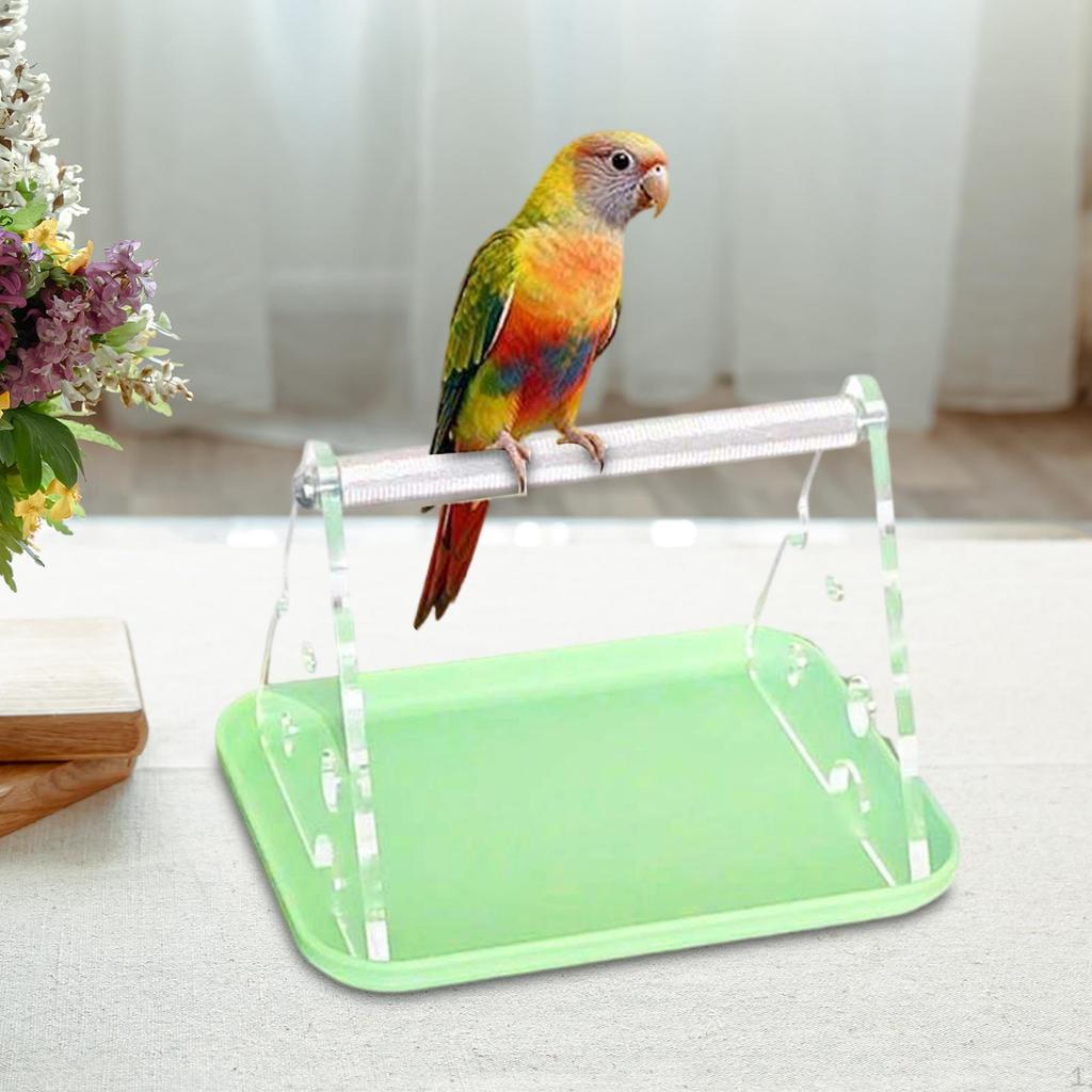 Tabletop Bird Perch Stand Desktop Claw Beak Grinding with Potty Tray for Finch Macaw Conures
