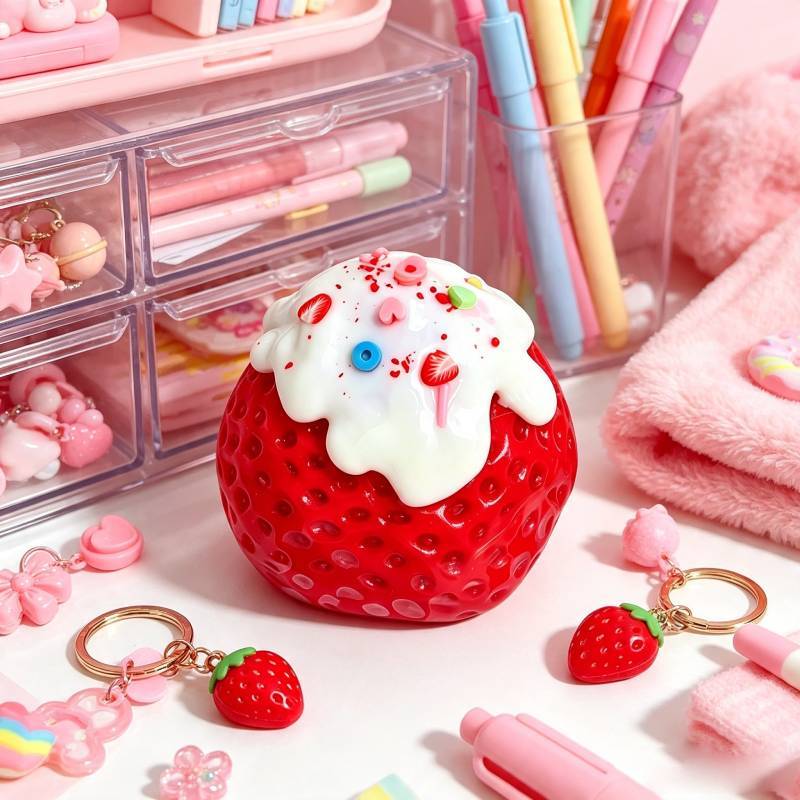 Food Grade Silicone Strawberry Stress Relief Toy For Kids And Adults