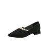 French Mary Jane shoes women's shoes spring and summer 2025 new pearl word with pointed head with skirt shallow mouth single shoes