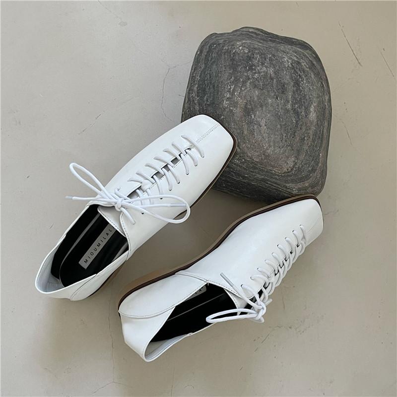 Mode Bailamos 2025 Damen Ballerinas Schnürschuhe Damen Eckige Zehenpartie Flacher Absatz Sandalen Frühling Loafers Schuhe Lässige Oxford Schuhe Damen Ballerinas Slipper