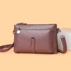 Vintage PU-Leder Mini-Tasche mit zwei Reißverschlusstaschen, Crossbody-Tasche, vielseitige Handgelenktasche für Einkäufe, den Alltag und Wochenendausflüge