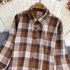 Autumn/winter Fashion Suit Western Style Plaid Shirt + Sweater Vest Knit Two-piece Set