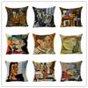 Luxurious Van Gogh Starry Night Square Cushion Covers With Premium Cotton Linen