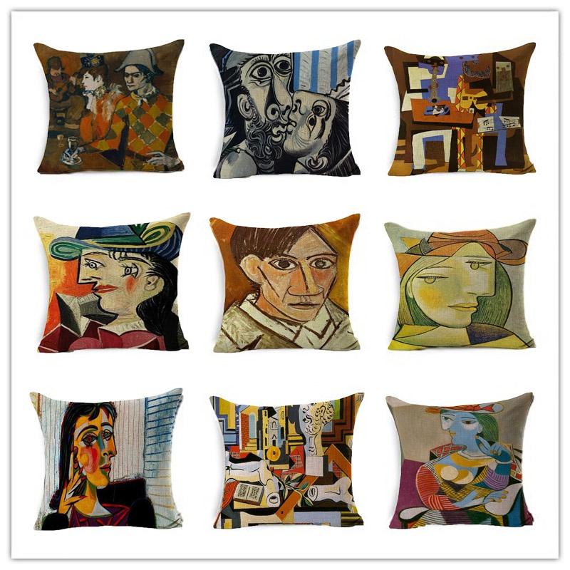 Luxurious Van Gogh Starry Night Square Cushion Covers With Premium Cotton Linen
