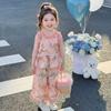 Girl Flower Summer Sleeveless Twopiece Outfit With Soft Polyester Fabric For Kids Age 3 To 8