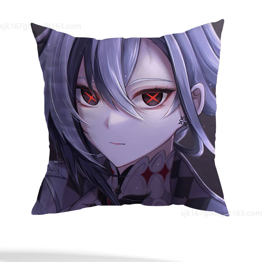 Arlecchino Genshin Impact Kissenbezug Milbenabweisender Kissenbezug Unsichtbarer Reißverschluss Seidig kurzer Plüsch Sofakissenbezug
