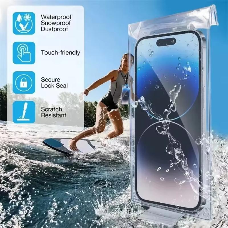 

Universal Transparent Swimming Waterproof Phone Case Bag Underwater Cover Pouch Waterproof Case For Samsung Iphone 16 Pro Max 10PCS