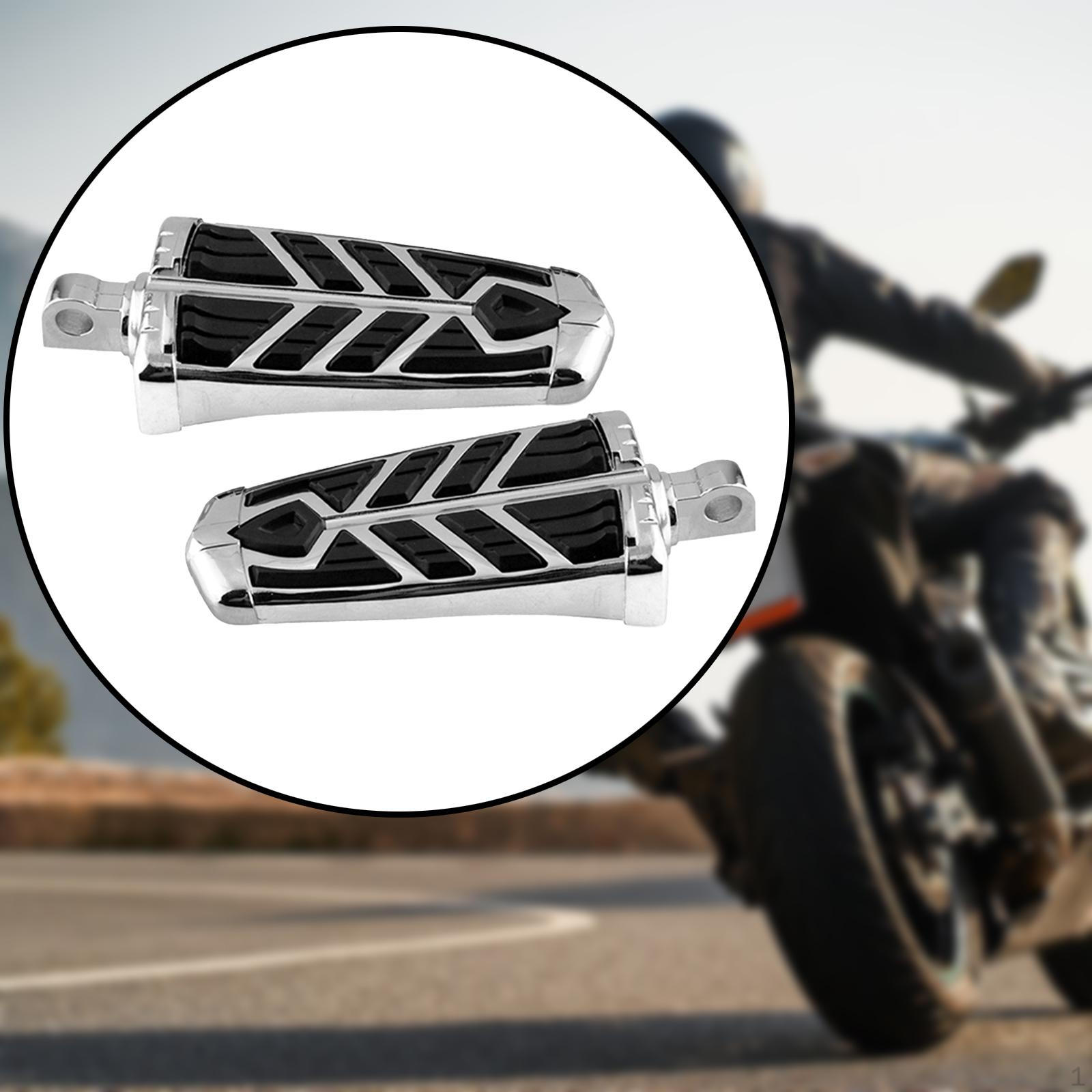 

Front Rear Foot Pegs Footrest Replacement Compatible for Softail Silver and Black