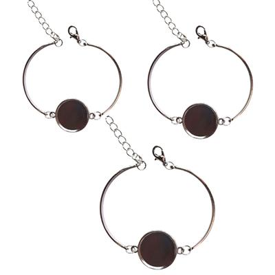 Adjustable Round Base Chain Bracelet With Gemstones Holder Jewelry Supplies Handmade Wristchain Accessories