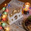 Ramadans Eid Home Decorations Gold and White Mosque Tower Islamic Eid Mubarak Decors Table Ornament Gift for Women Men