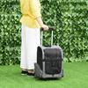 2-in-1 Pet Carrier Backpack for Dogs and Cats with Side Pockets, Telescopic Handle and Wheels, 42x25x55cm, Grey