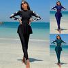 2026 Women's Sun Protection Zipper Swimsuit - Two-Piece Long Sleeve & Pants, Middle Eastern Style