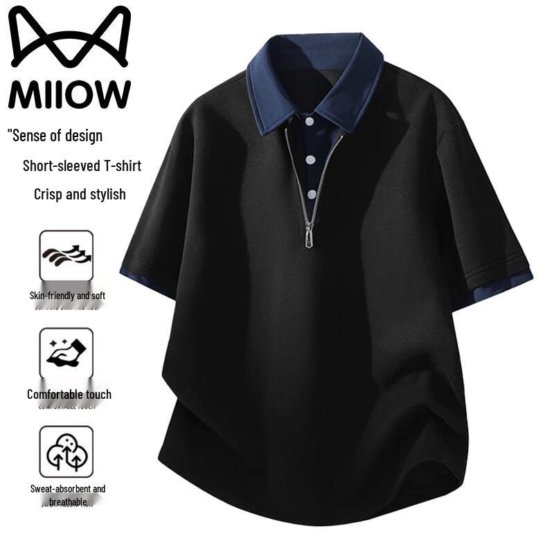 MiiOW Men s Short-Sleeve Polo T-shirt 2XL