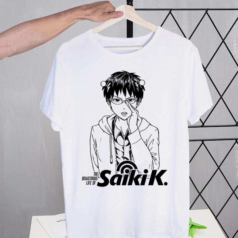Saiki K Kusuo No Psi Nan Street Style Casual Short Sleeve  Unisex T Shirt O-neck Tshirt Male The Disastrous Life Of Saiki T-shirt Shirt
