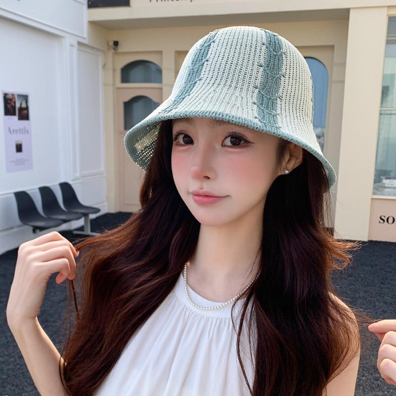 Fisherman Hat Ladies Summer Striped Cotton Sun Protection Wide Brim Casual Beach Cap