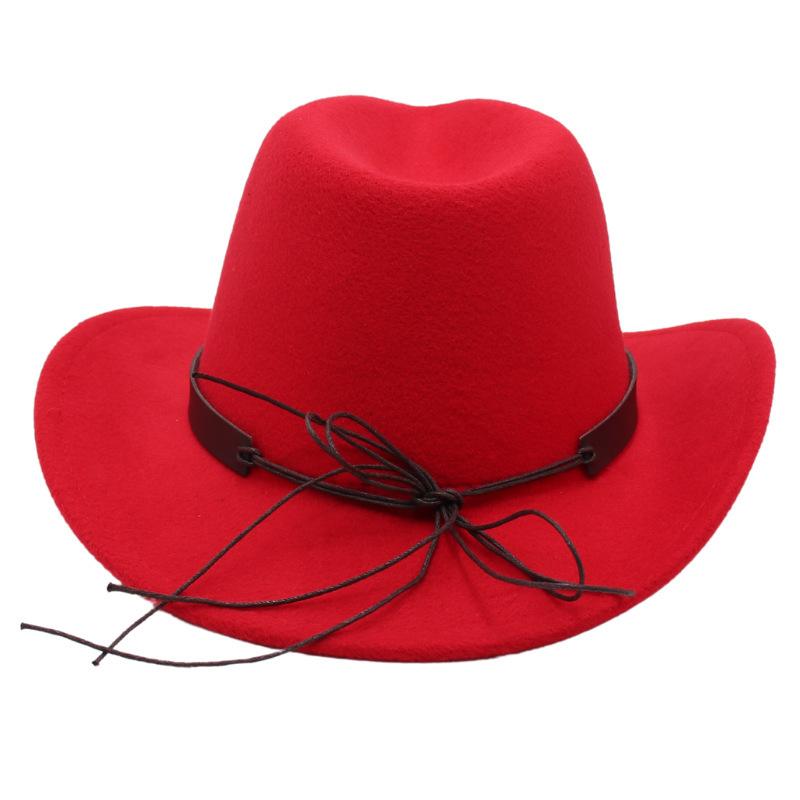 Fashion Cowboy Hat Black Bowler Hat Jazz Hat English Vintage Felt Hat Knight Hat