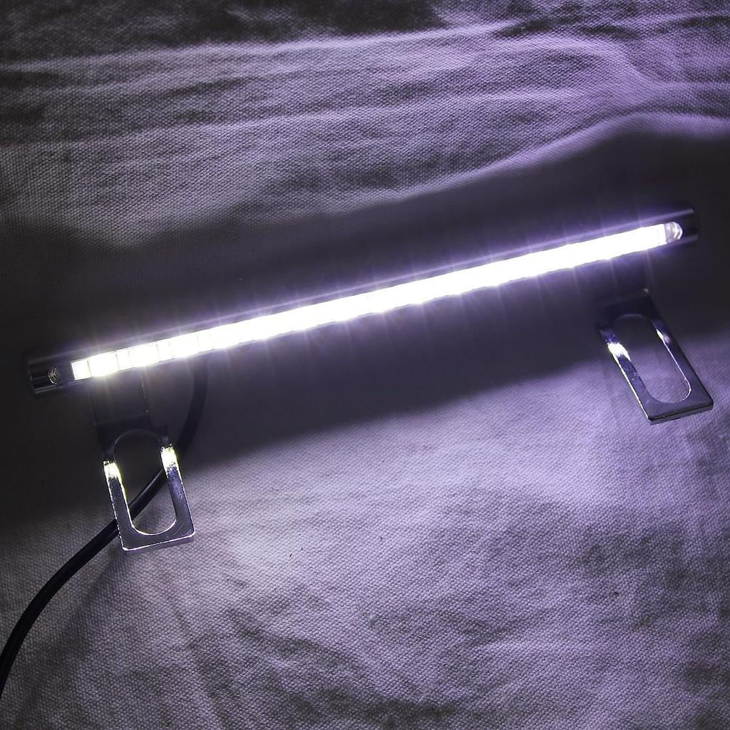 CGP 15-LED License Plate Light for Motorcycles and Medium-Sized Vehicles, Plated, 155 X 10mm, Full Protection, 1 Piece, CGP-MZ-LLS