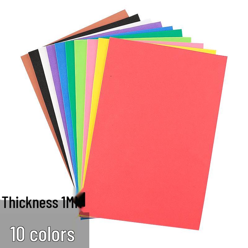 Набор цветной фоамирановой бумаги - 10 листов, 10 цветов - для рукоделия и оригами