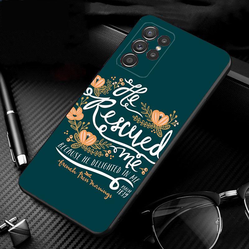 Phone Case for Samsung S26 S25 S24 S23 S22 Ultra S23 S22 S25 Plus S24 FE S26Edge Bible Verse Jesus Christian Case