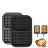 Quadratische Silikon-Waffelbackform Kompatibel mit Heißluftfritteusen-Backblech Antihaftbeschichtet Flexibel Hitzebeständig Kuchenform für Hausgemachte Waffeln und Desserts
