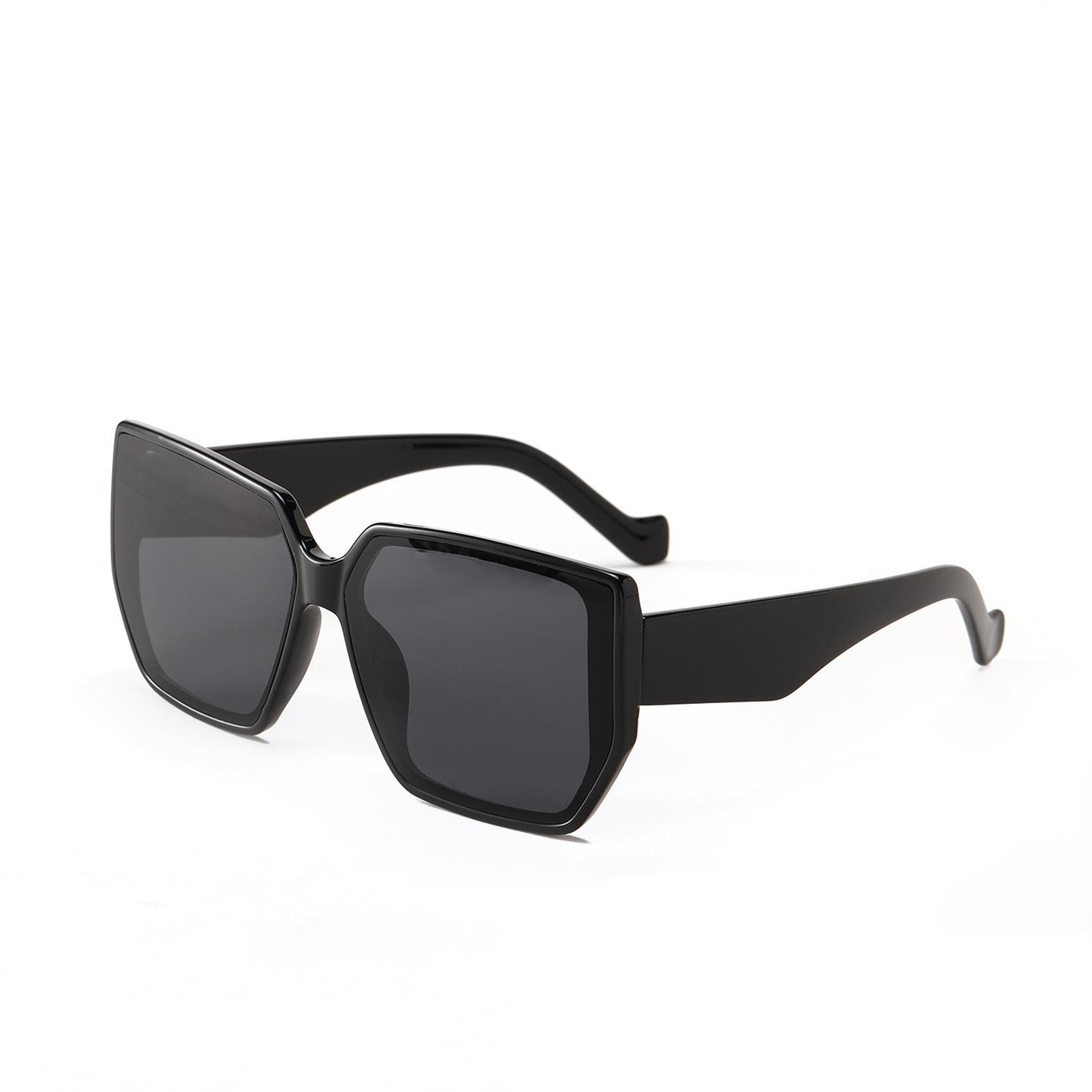 Five-Flower Horse Glasses 95138 Square Large Frame Big Face Thin Sunglasses Women, Polygonal Sunglasses Men