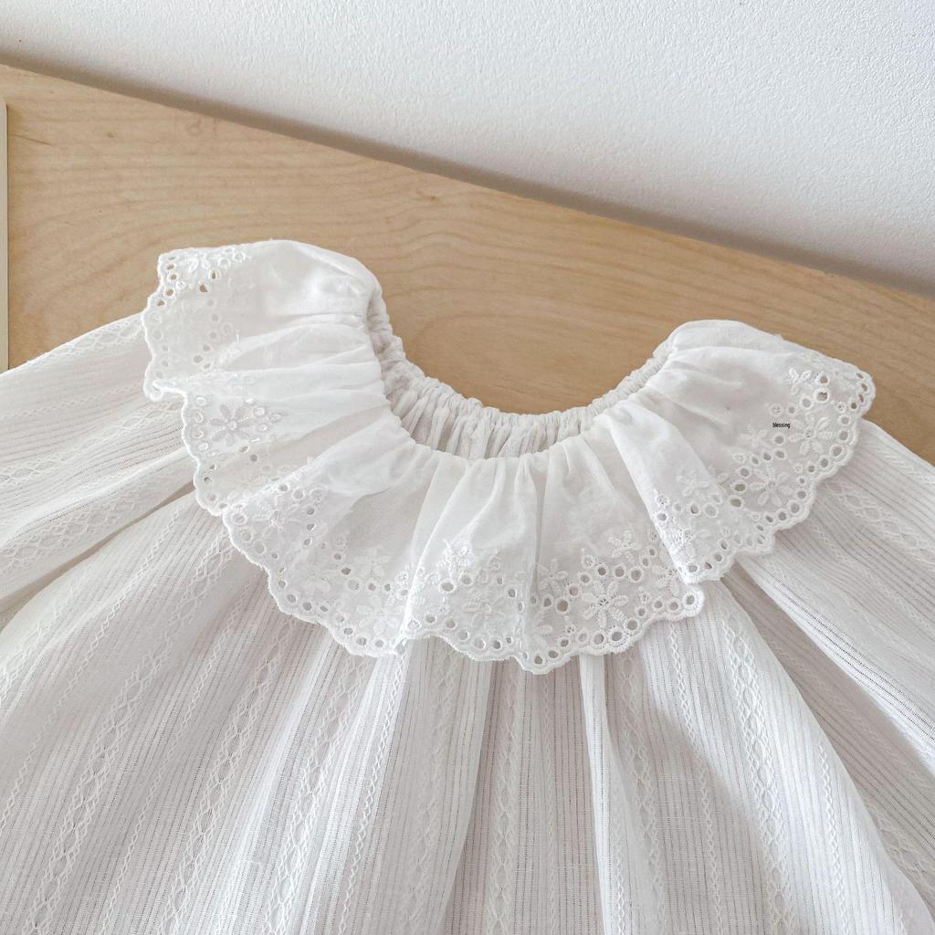 Girls' 2025 Spring Babydoll Top & Floral Skirt Set - Fresh Two-Piece Children's Dress