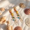 Elegant White Shell Petal Pendant Earrings For Women Summer Starfish Imitation Pearl Long Tassel Earring Beach Party Jewelry