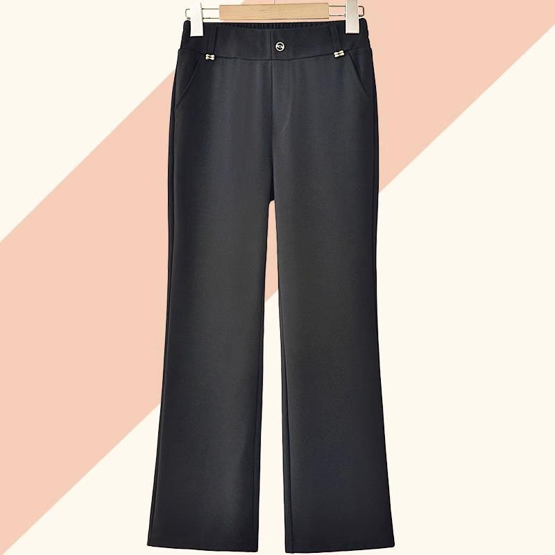 

Chic Spring 2026 Micro Flare Wide-Leg Pants for Middle-Aged & Elderly Women XL (80-110 lbs) чёрный